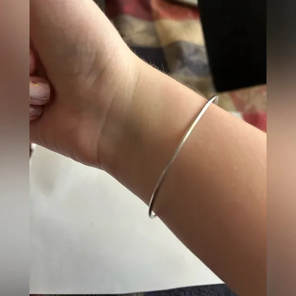 3/$20 Cute Dog Paw Shimmer Silver Tone Thin Bangle Bracelet - Image 4