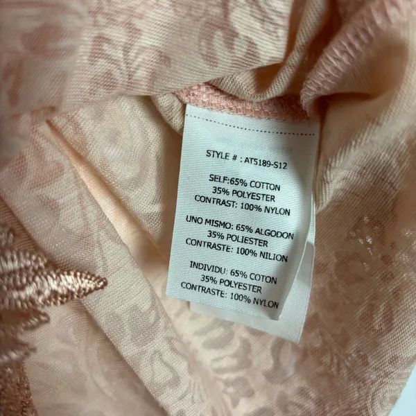 A'Reve Top Paisley Print Lace Bottom Sleeveless Peach Size Medium - Image 5