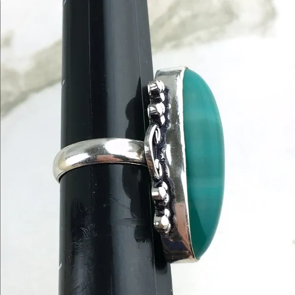 Handmade Botswana Agate Stone Ring Size 6 - Image 8