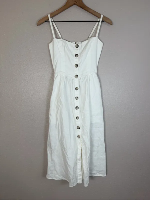 Reformation Tori Linen Dress White size 4 $249 Button Down Sundress - Image 8
