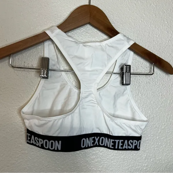 One Teaspoon white crop Racerback bralette NEW XS EXTRA SMALL - Image 4