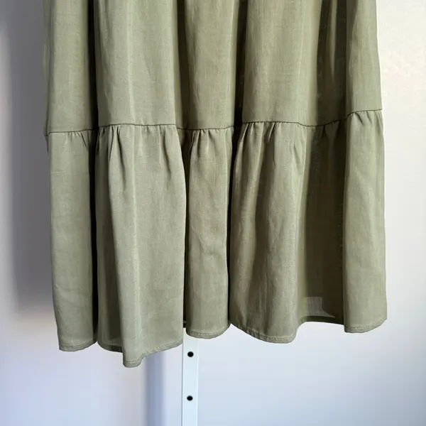 Trixxi Tiered Mini Dress - Button Front, Puff Sleeve, Casual -‎ sz S - Image 9