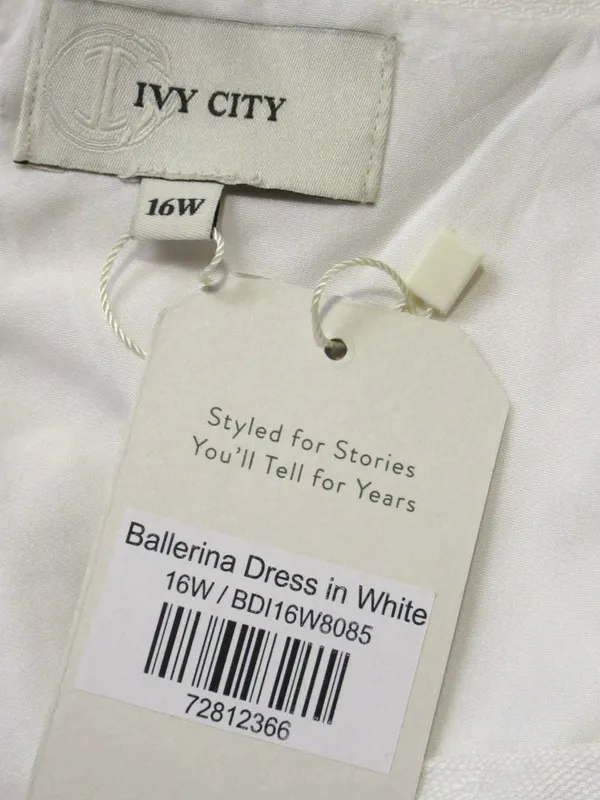 NWT Ivy City Co Ballerina in White Embroidered Tulle Midi Dress 16W Wedding - Image 8