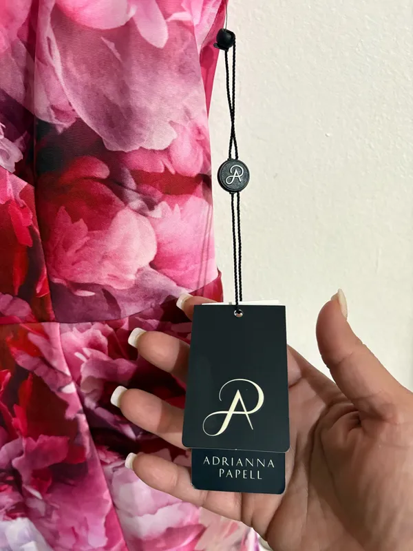 Adrianna Papell Pink Floral Dress - Size 8 - Image 4