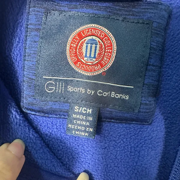 G lll Carl Banks Ole Miss Zip Up Blue Jacket Size Small EUC - Image 4
