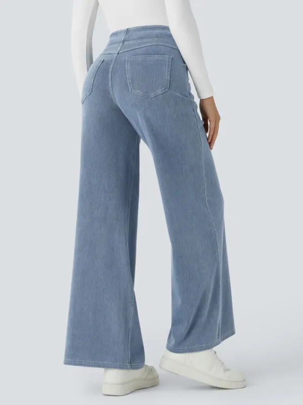 Halara Flex™ High Waisted Pockets Wide Leg Loose Work Jeans, Ice Crevice - Image 2