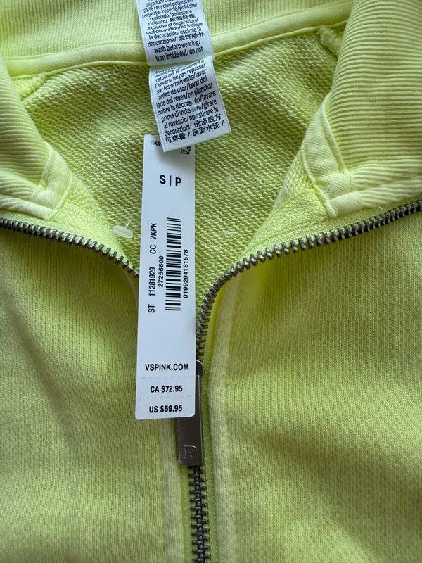 PINK - Victoria's Secret Yellow full zip jacket - Image 2