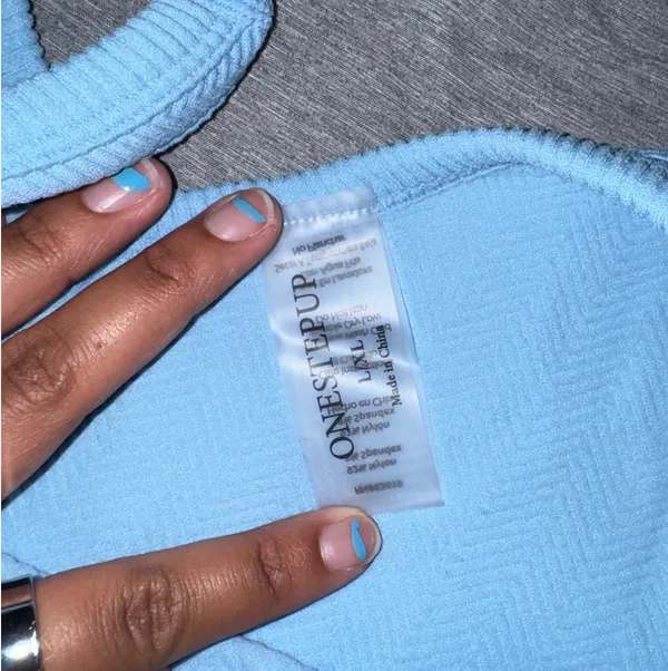 One Step Up Sky Blue Ribbed Scoop Tank Top - Image 3