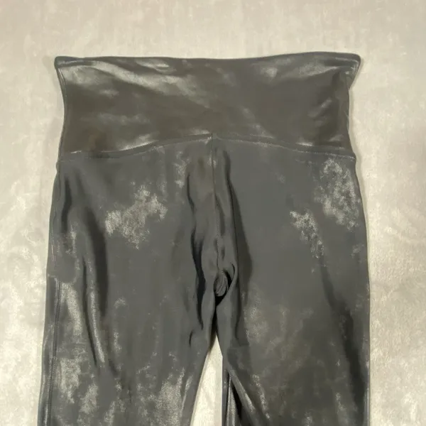 SPANX Faux Leather Leggings Black Womens Size XL Stretch Mid Rise Sleek Slimming - Image 3