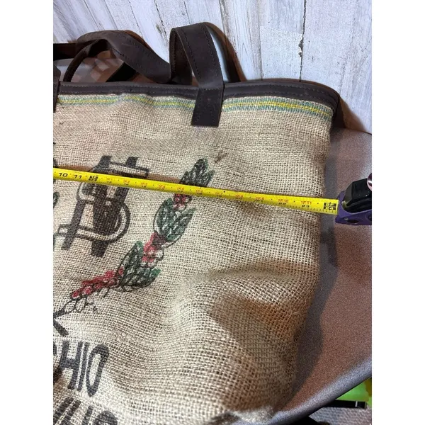 Vintage Woven Burlap Tote Bag‎ - Rare - Image 5