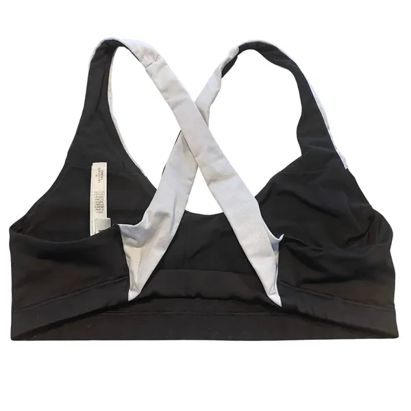 Victoria Sport Sports Bra Womens M Black Silver Crisscross Mesh Activewear Gym - Image 3