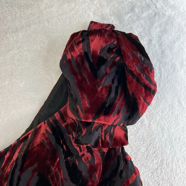 UO‎ L Large Velvet Burnout Dress One Shoulder Y2K Whimsy Goth Silence + Noise - Image 4