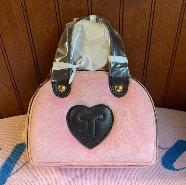 Juicy Couture Pam & Gela Pink Velour Travel Jewelry Case Bag New With Tags - Image 2
