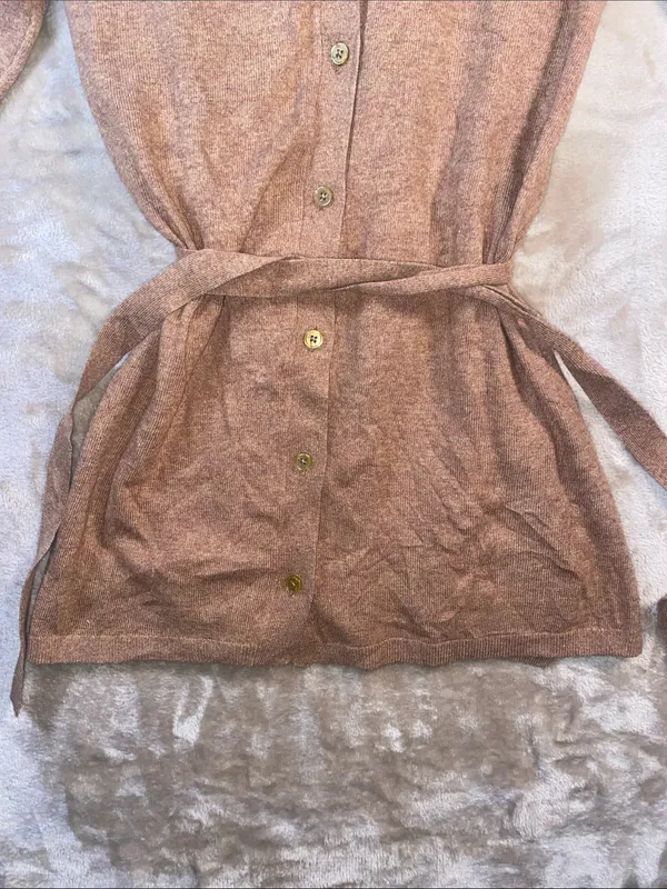 J. Crew Wool Cotton blend Copper-Tone Button-Up Belted Cardigan - Image 3