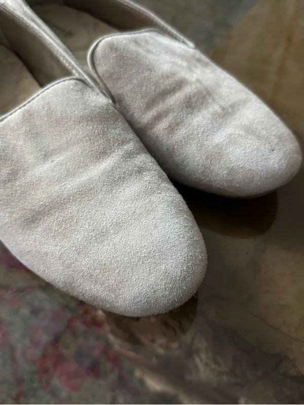 Birdies Starling Suede Flat Loafer in Stone Suede 7.5 - Image 4