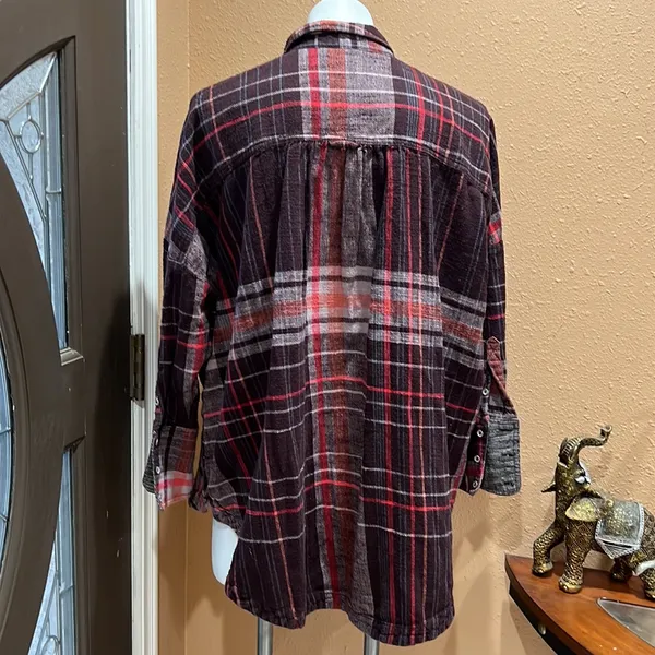 Free people plaid button up flannel - Image 5