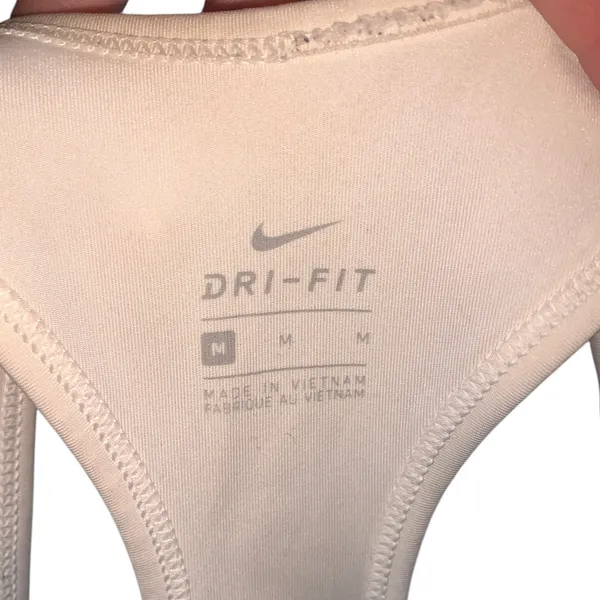 Nike White Athletic Sports Bra Medium Racerback - Image 4