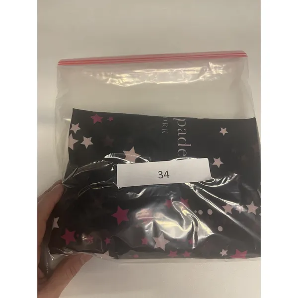 Kate Spade New York Star Print Nylon Tote Bag Black Pink - Image 4