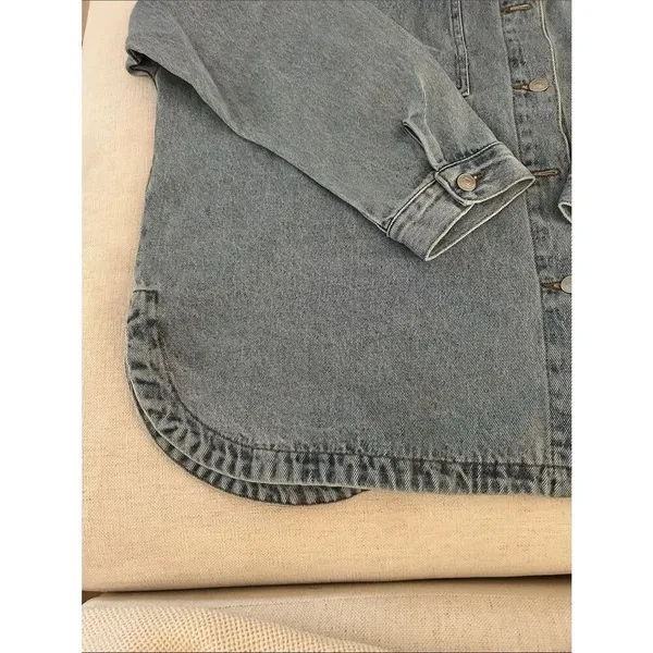 Hudson Denim Button-up Oversized Denim Shirt Jacket in Retro Wash NWT, Size XXL - Image 6