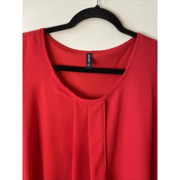 Iwollence XL Red Sleeveless Blouse Layered Chiffon Career Party Top - Image 4