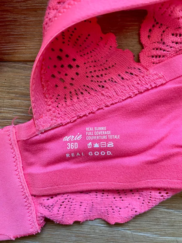 aerie Real Sunnie Full Coverage hot pink bra 🌷 - Image 3