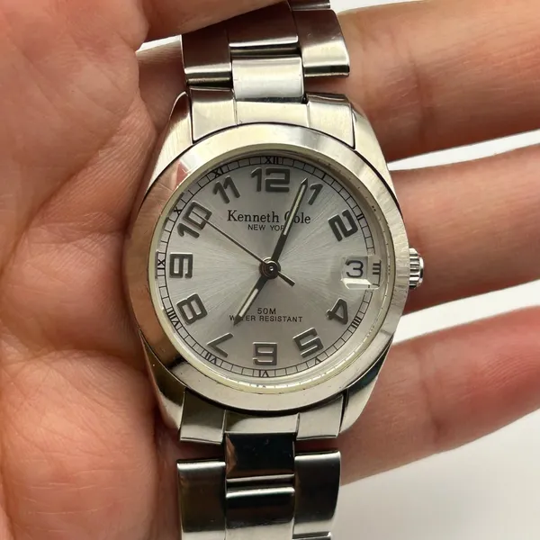 Kenneth Cole New York Silver-tone Stainless Steel Quartz Watch Working - Image 7