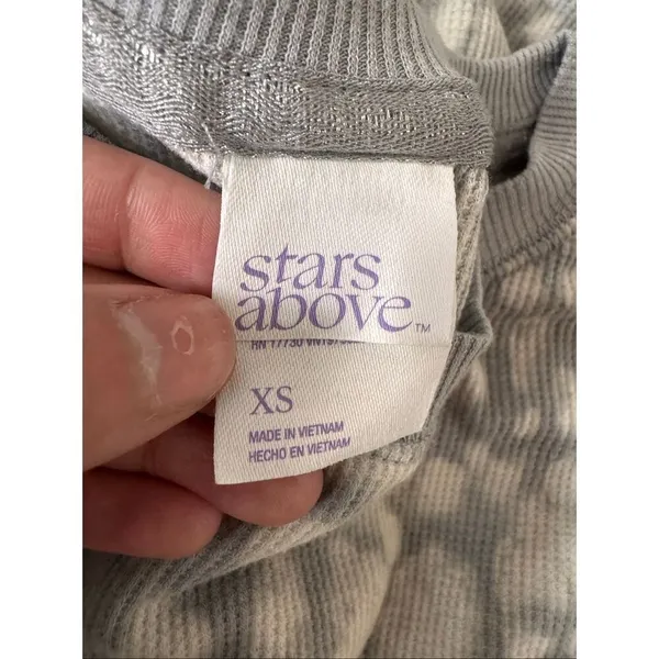 Stars Above Gray Leopard Waffle Knit Pajama Set Women’s XS - Image 5