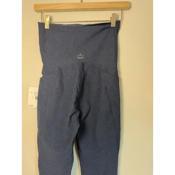 Beyond Yoga Beyond The Bump Spacedye Navy Leggings Pockets Sz M NWT - Image 10