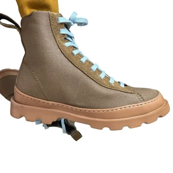 Camper Brutus Organic Cotton & Leather Boots Green 35 (US‎ 5) - Image 7