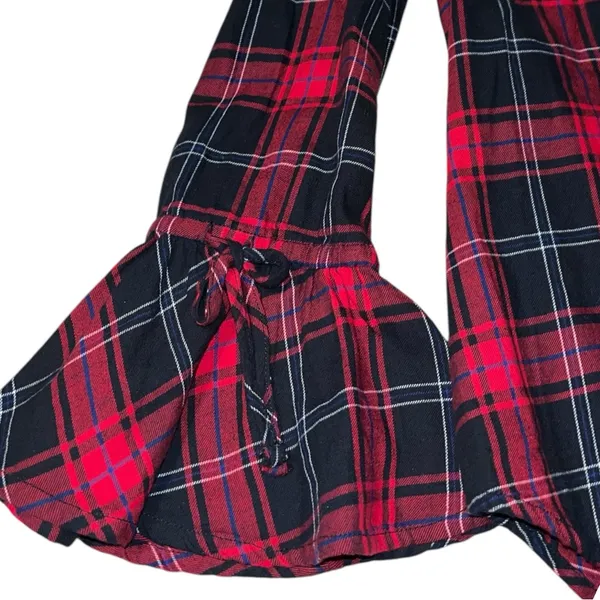 Beach lunch lounge Plaid ladies Shirt - Red and Black buffalo plaid - Image 4