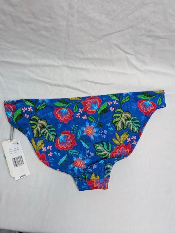 Johnny Was Roumba Hiptser Blue Floral Tropical Bikini Bottoms XL - Image 2