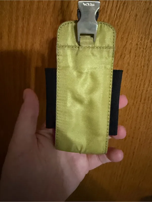 Prada Lime Green Logo Triangle Pouch - Image 6