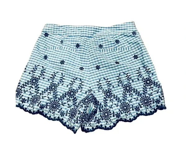 MAISON JULES Womens Light Blue Embroidered Printed Shorts Size 8 - Image 6