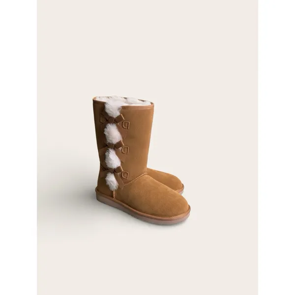 Koolaburra by Ugg Women's Tall Boots‎ Size 8 Chestnut Brown Sherpa Lined - Image 3