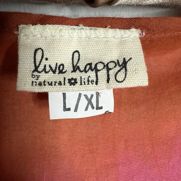 Natural Life Live Happy Tunic Top L/XL Boho Fringe 100% Lightweight Cotton - Image 6