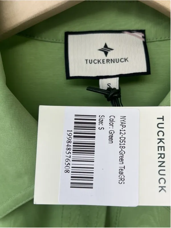 New Tuckernuck Pistachio Green Chloe Midi Dress S Belted Collared Moir Classic - Image 12