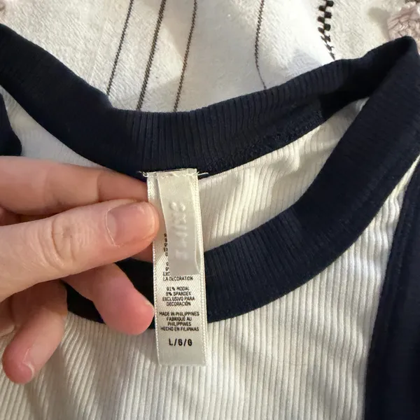Skims soft lounge white and blue contract dress size large - Image 3
