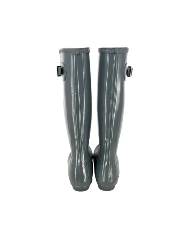 Hunter Original Tall Gloss Rain Boots Womens Gray Size US 6 EU 37 - Image 11