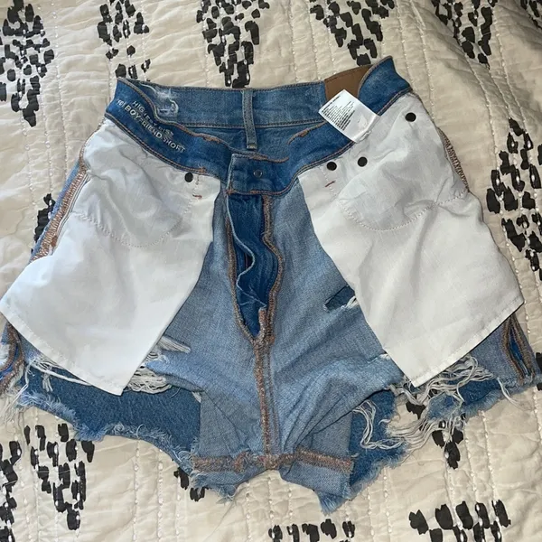 American Eagle HW Jean Shorts Size 0 - Image 6