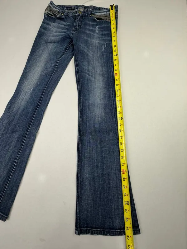 ReRock for Express Womens Embroidered Bootcut Blue Jeans - Image 7