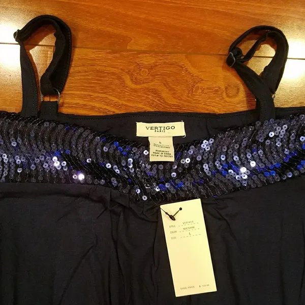 Vertigo Paris Mini Skirt Sequin Dress Size Large - Image 4