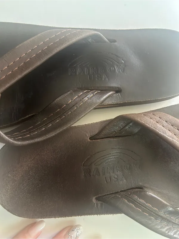 Rainbow Sandals Leather Sandals Single Layer - Image 4