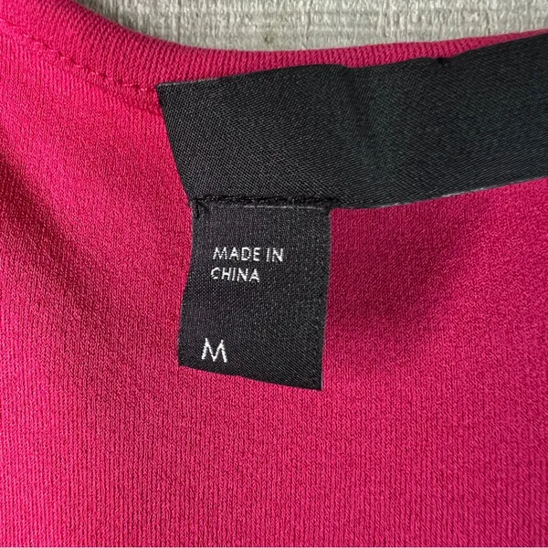 Eileen Fisher 100% Silk Size Medium Scoop Neck Extra Long Tank Top In Hot Pink - Image 4