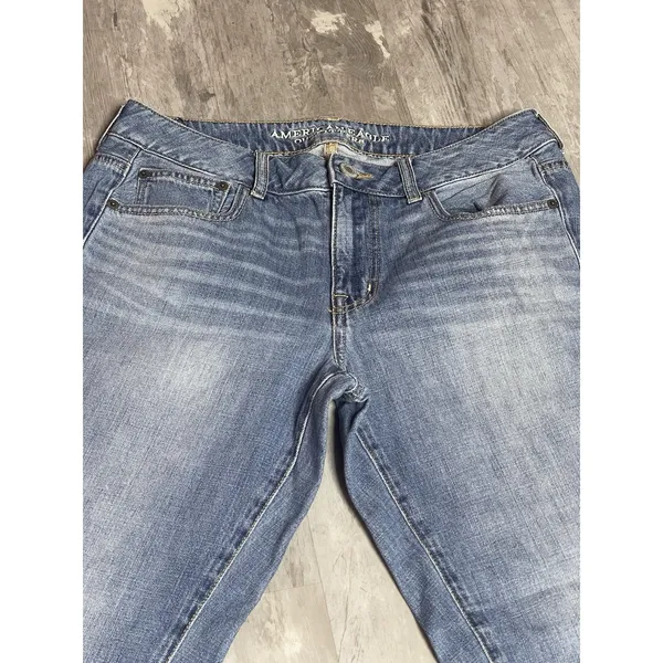 American‎ Eagle Women's Jeans Size 10 Regular Blue High Rise Straight Leg Bag6 - Image 4