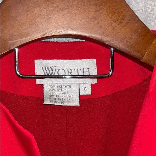 Vintage Worth Size 8 Red Women's Blazer - Image 5
