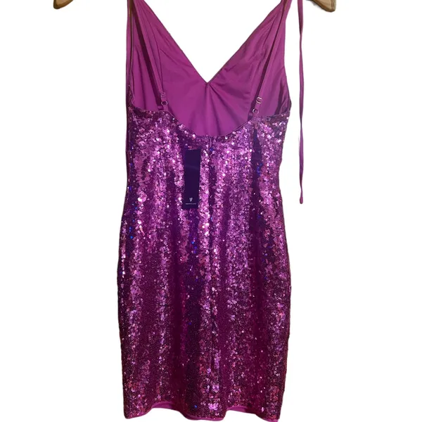Lulus pink sequins cocktail dance dress size XS NWT - Image 2