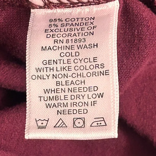Denim And Co Tunic Top Blouse Maroon‎ Medium Red - Image 7