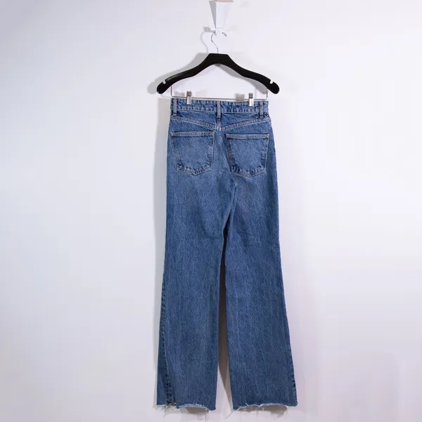 Zara Women's Cotton Flared Leg Distressed Denim Jeans Blue 2 - Image 4