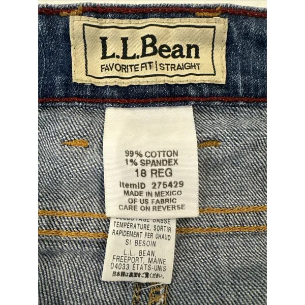 Vintage LL Bean Skirt 18 Favorite Fit Straight Denim Blue Jean Classic Preppy - Image 5