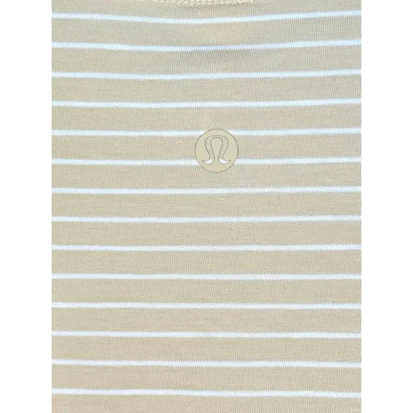 Lululemon Love Crew T-Shirt Prosecco White Striped Pima Cotton Size 8 - Image 5